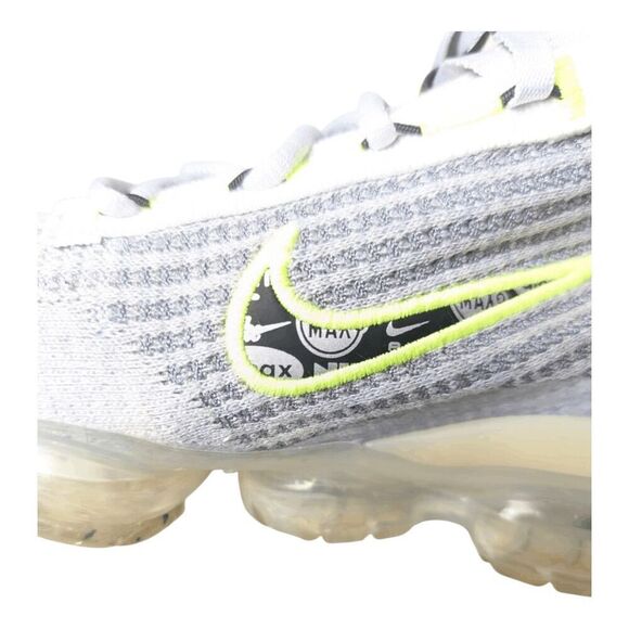 NIKE Air VaporMax 2021 Flyknit "Wolf Grey Volt" GS Running Shoes Size 5.5Y/W7 - Picture 11 of 16